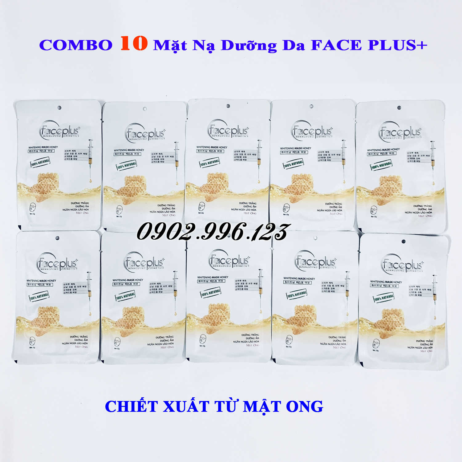 Combo 10 mặt nạ chiết xuất mật ong faceplus