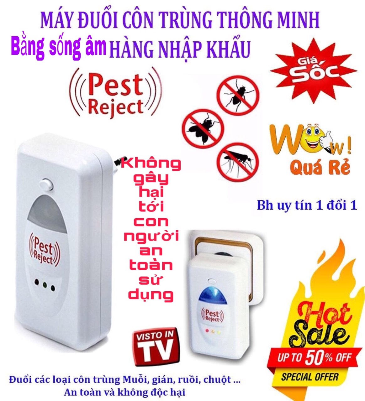 [HCM]Máy Đuổi Chuột Máy Đuổi Các Loại Côn Trùng Pest Reject Bằng Sóng Âm Hiệu Quả Bảo Vệ Sức Khỏe An Toàn Khi Sử Dụng Thiết Kế Nhỏ Gọn Trang Nhã Có Đèn Báo Sáng Ban Đêm Thay Cho Đèn Ngủ.