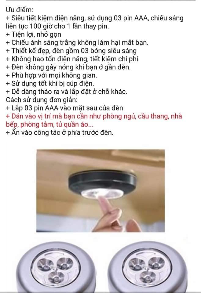 ĐÈN LED DÁN TƯỜNG LOẠI 3 BÓNG SIÊU SÁNG
