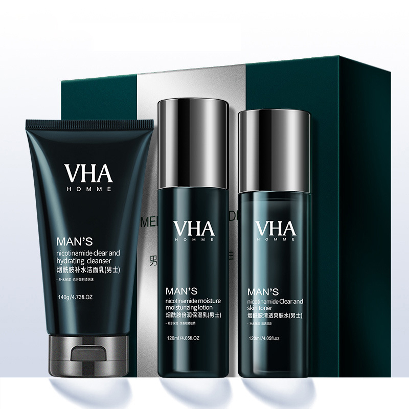 Bộ chăm sóc da nam VHA-Gồm Sữa Rửa Mặt (140g) + Toner Dưỡng Da (120ml) + Kem Dưỡng Ẩm (120g)
