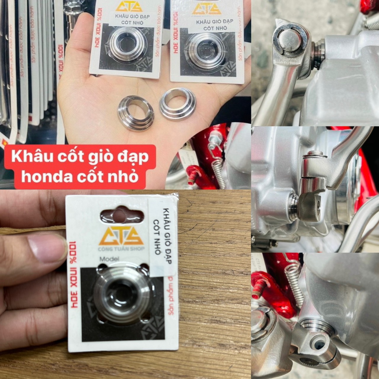 Khâu giò đạp cốt nhỏ cho xe máy Honda Inox 304 CTS