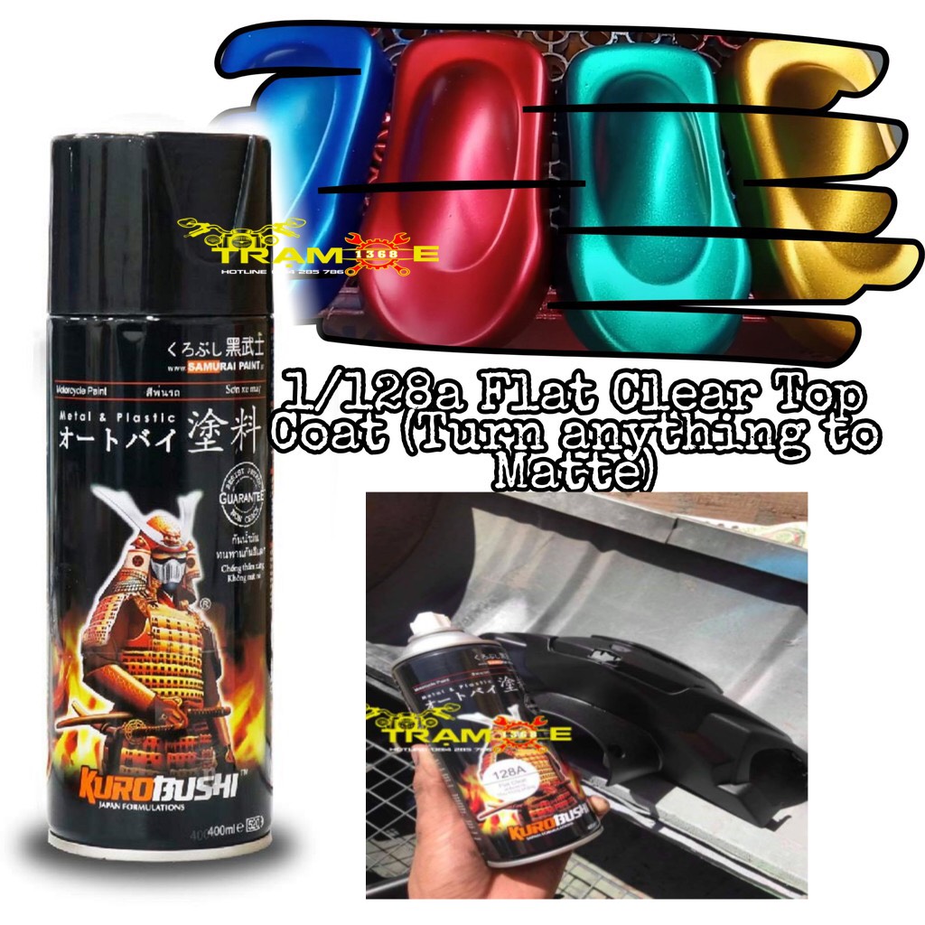 Chai sơn xịt Samurai phủ keo bóng trong nhám 128A - Trạm Xe 1368 dễ dàng sử dụng dành cho mọi dòng xe