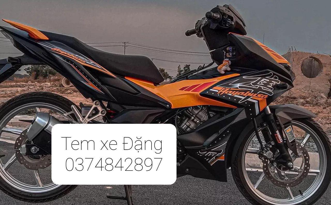 [HCM]Tem xe WinnerX  tem rời cam đen 3 lớp bóng