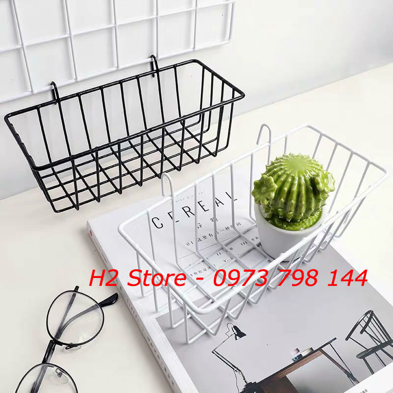 GIỎ LƯỚI ĐA NĂNG CÓ MÓC TREO, DECOR SIÊU ĐẸP ( GIỎ TRUNG )