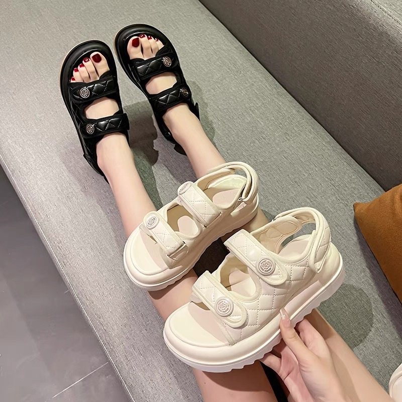 Dép nữ , dép sandal 2 quai trám cá tính