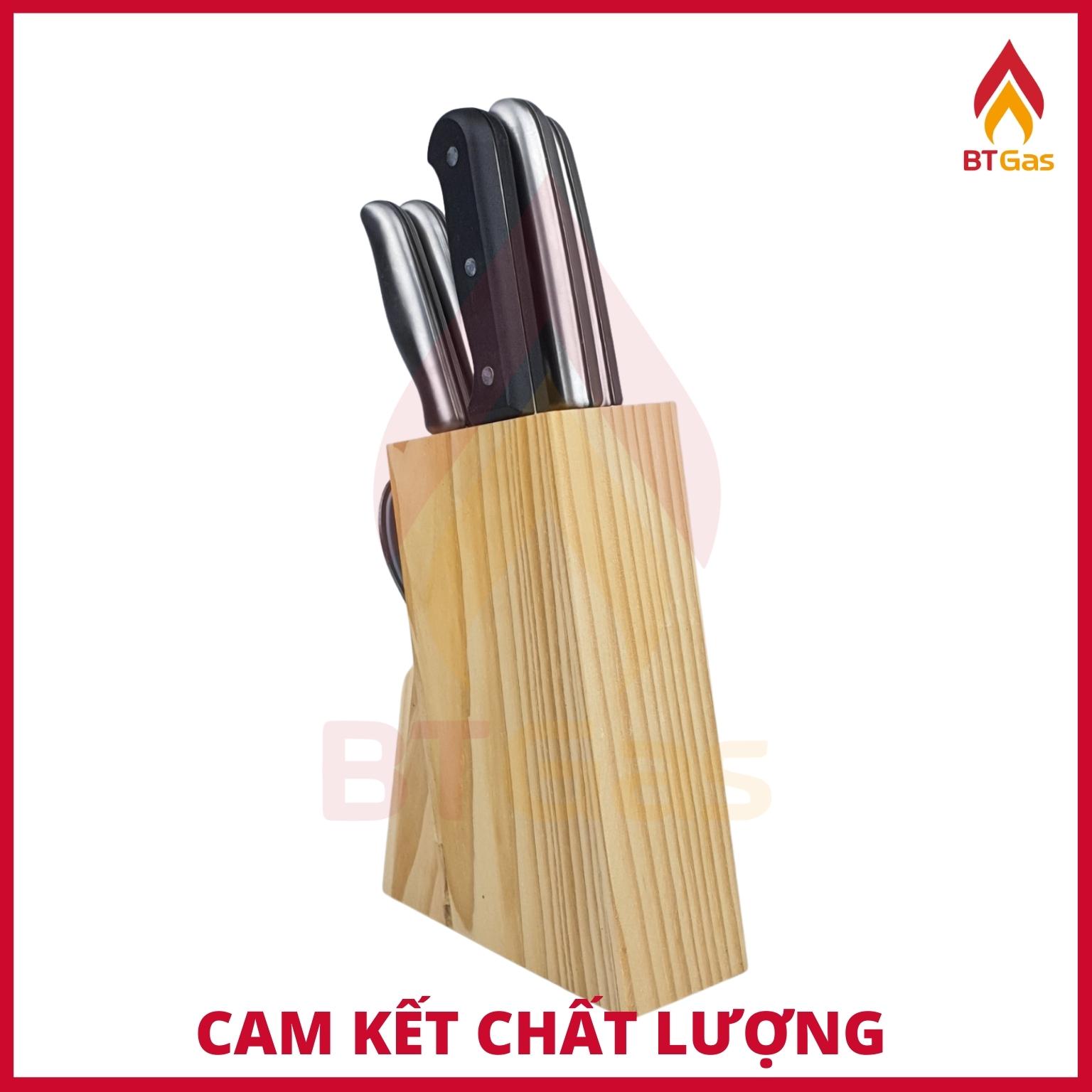 Bộ dao Inox Fimex 8 món (5 dao, 1 kéo, 1 thanh mài dao, 1 giá để dao) FI-017