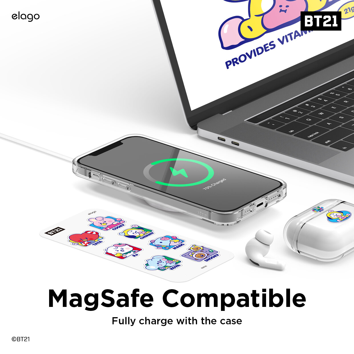 Ốp iPhone 12 6.1 inch Elago LINE FRIENDS Collaboration BT21