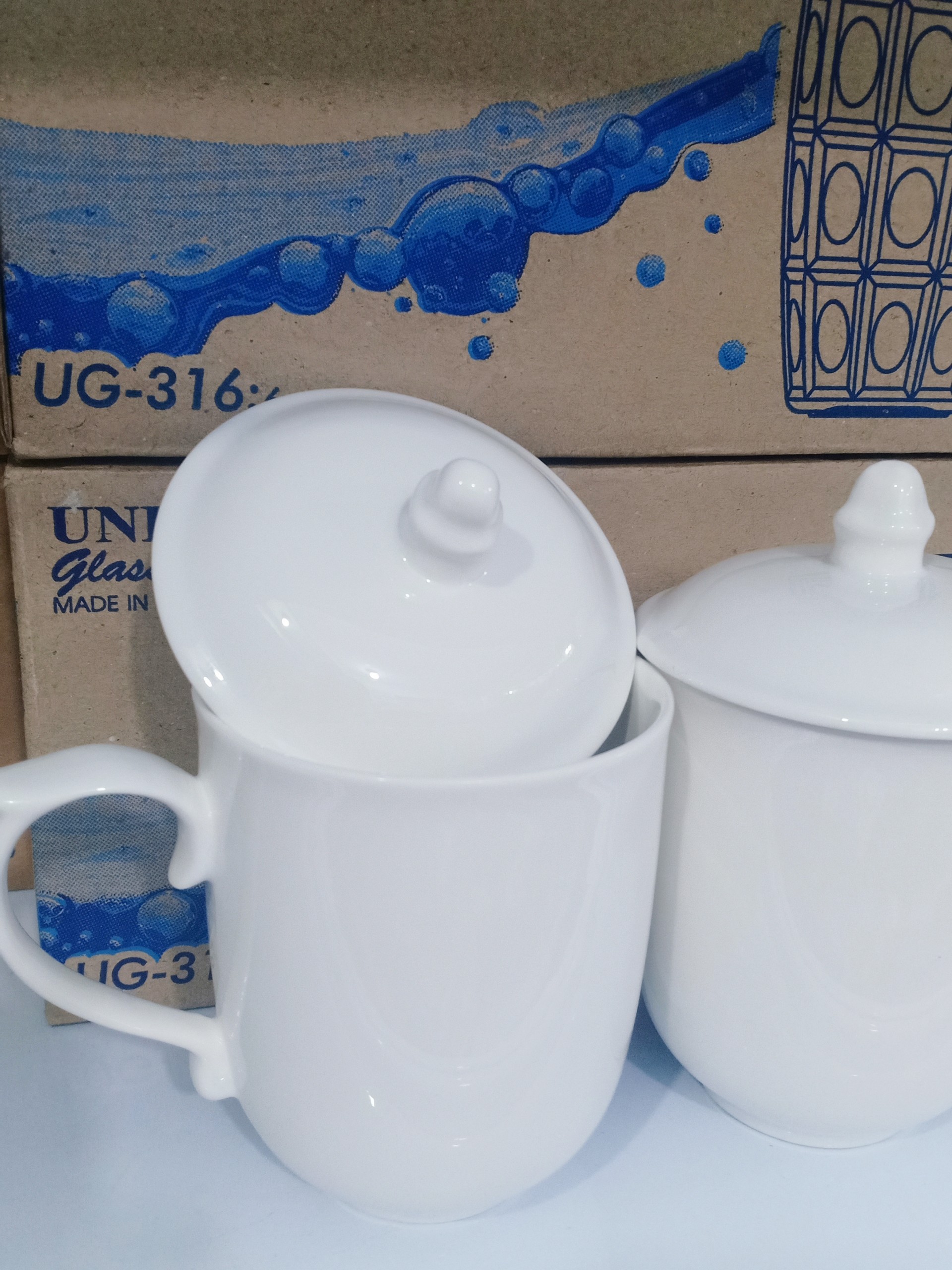 Combo 02 Ly sứ cao cấp Minh Châu có nắp 300ml
