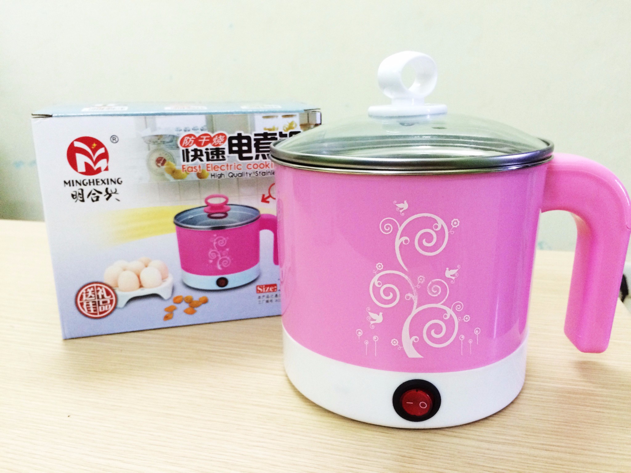 Nồi lẩu điện mini cầm tay có lòng hấp - Ca mỳ điện mini