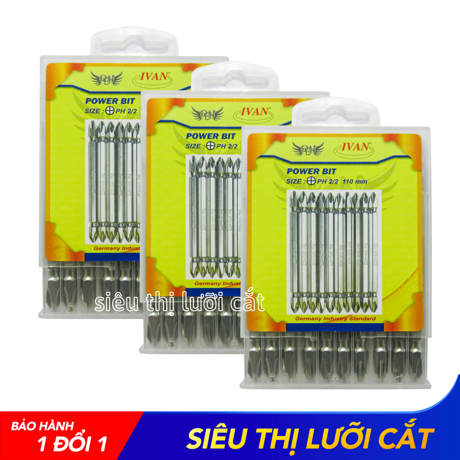 Đầu Vặn Vít (2 Đầu Bake) Cao Cấp Ivan Dài 110mm - Lực Hít Cực Mạnh (Hộp 10 Mũi)
