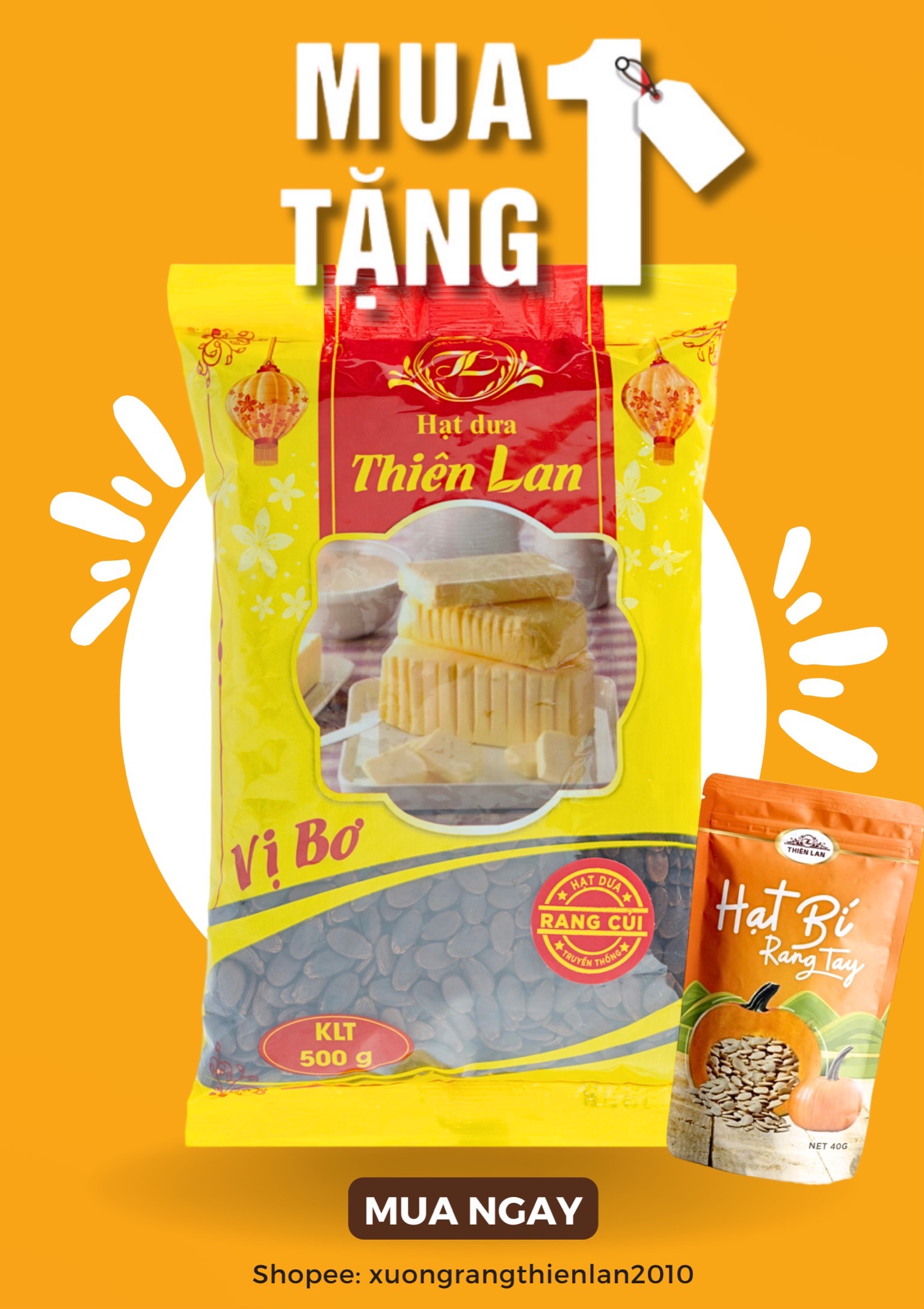 Hạt dưa sạch Thiên Lan vị bơ rang củi ( 500g)