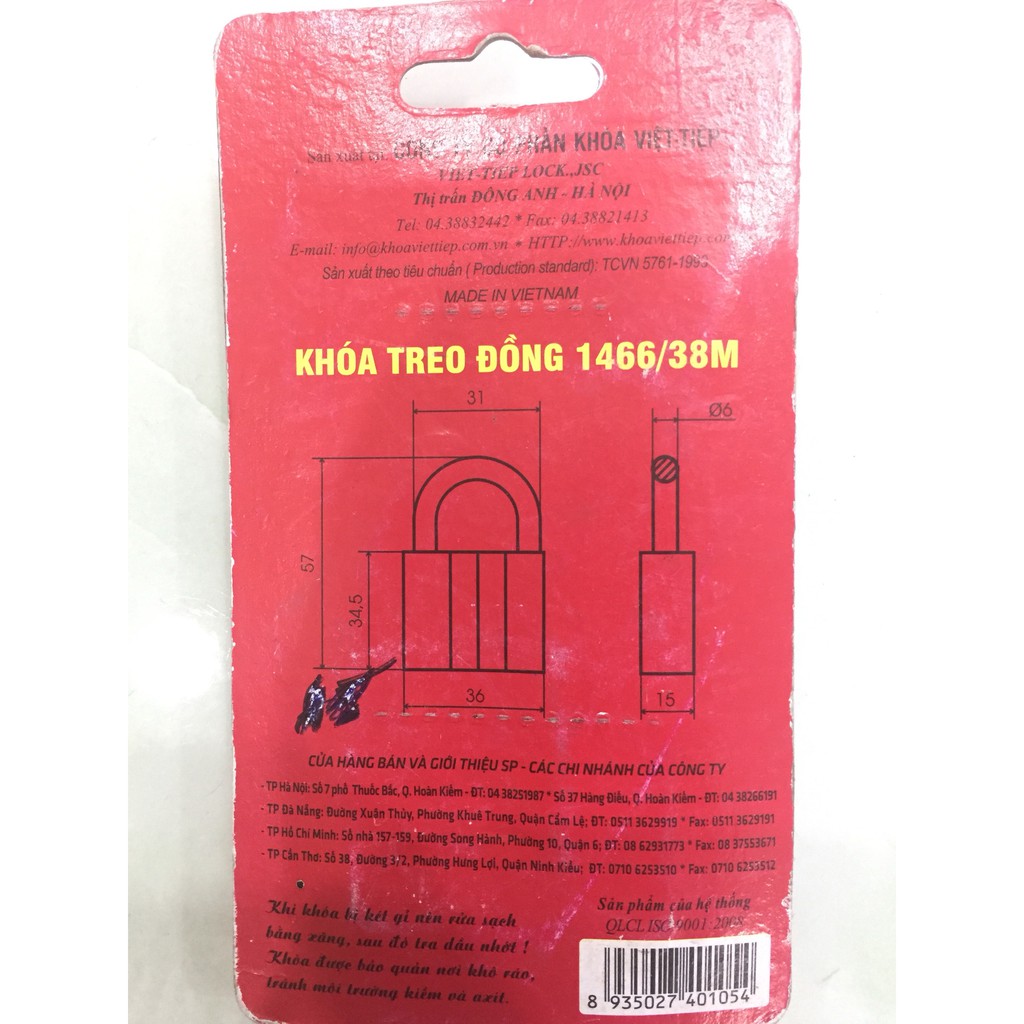 Khoá việt tiệp đủ kich thước