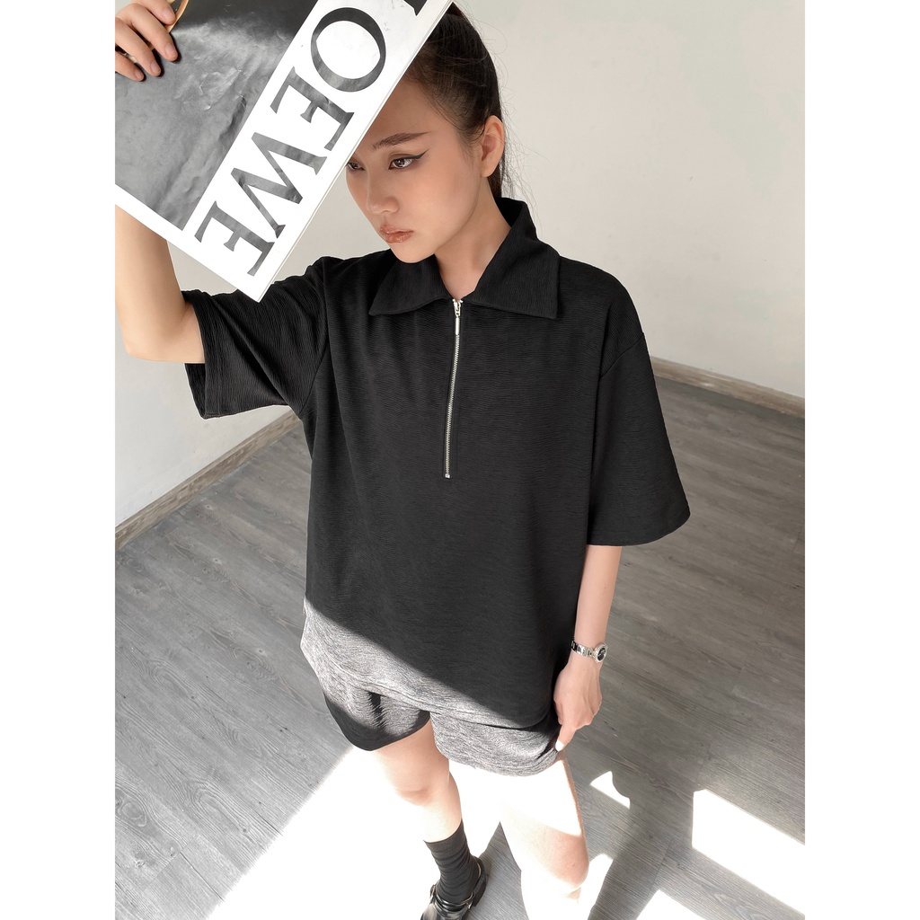 HIGHCHIC - ALL-BLACK SET SHORT VERSION - HIGHCHIC - Gấm mềm dập gân
