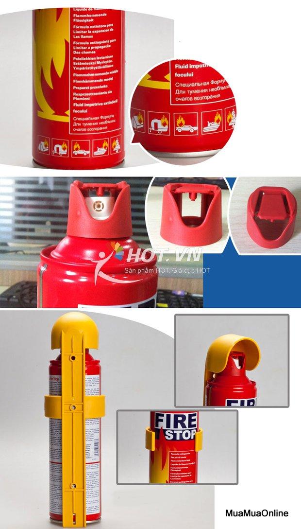Bình Chữa Cháy Mini Firestop Cho Xe Hơi 500ml Tiện Dụng