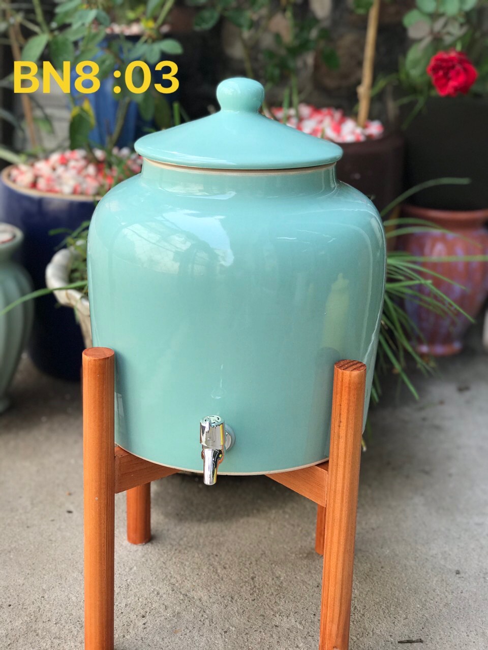 Bình nước sứ Bát Tràng 08 lít