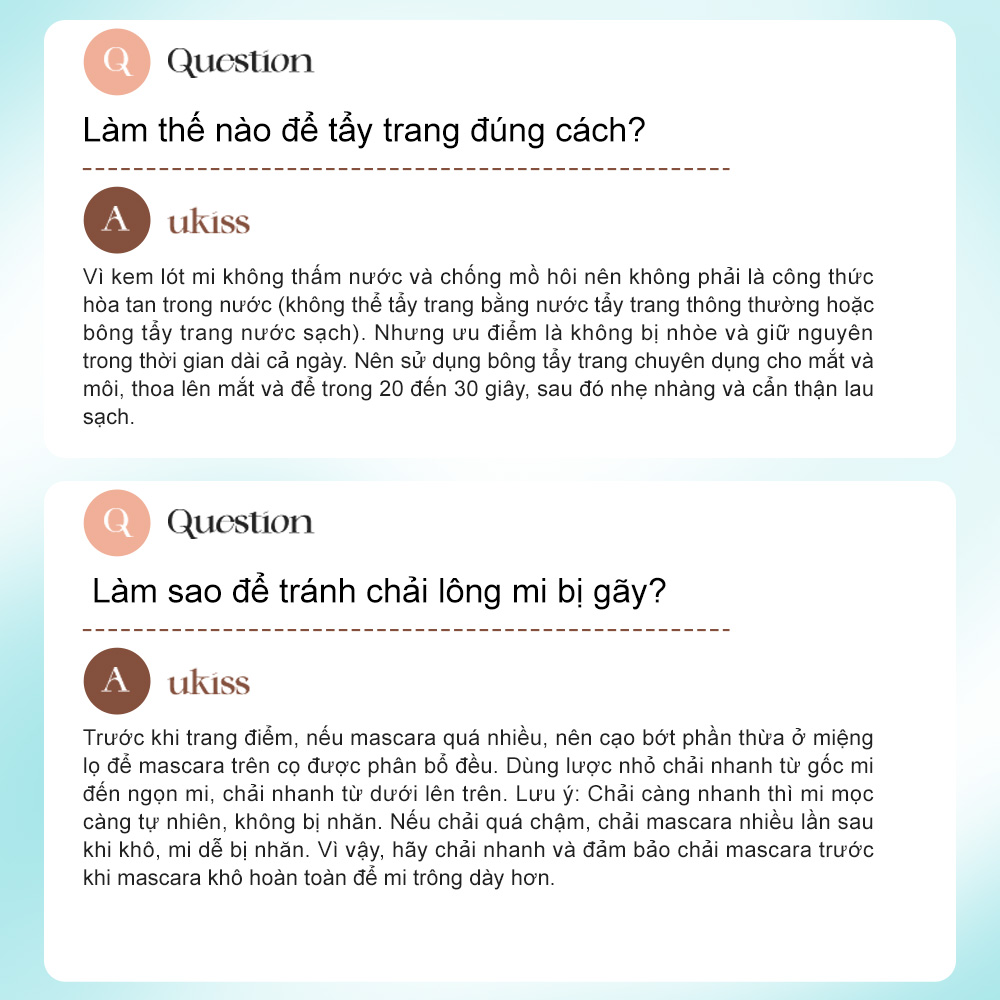 Đế Lông Mi Pháo Hoa UKISS, Tạo Kiểu Tóc Lỏng Không Thấm Nước