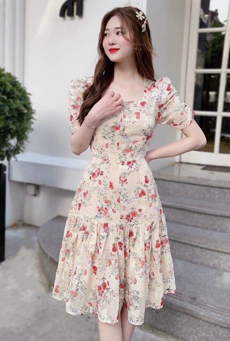 ORDER) Váy hoa nhí hai dây MORAN xòe dài style Retro Vintage Hàn Quốc nhẹ  nhàng | Shopee Việt Nam