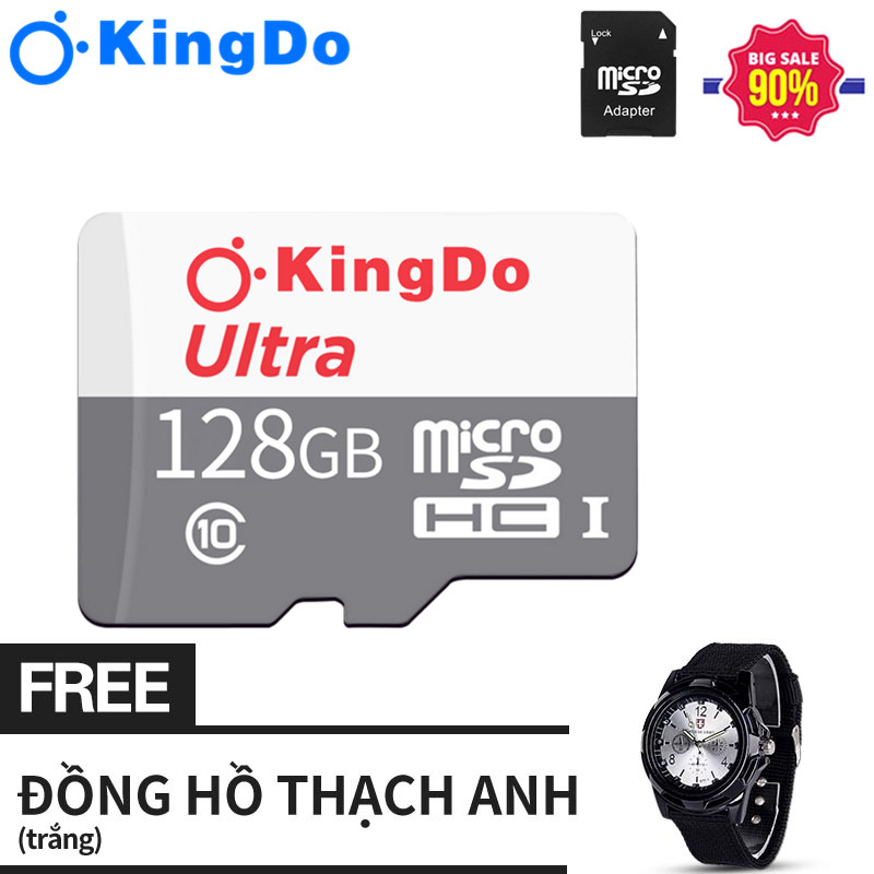 【Miễn phí Đồng hồ thạch anh】Thẻ Nhớ MicroSDXC  Ultra 128GB Class 10 100MB/s (Xám)