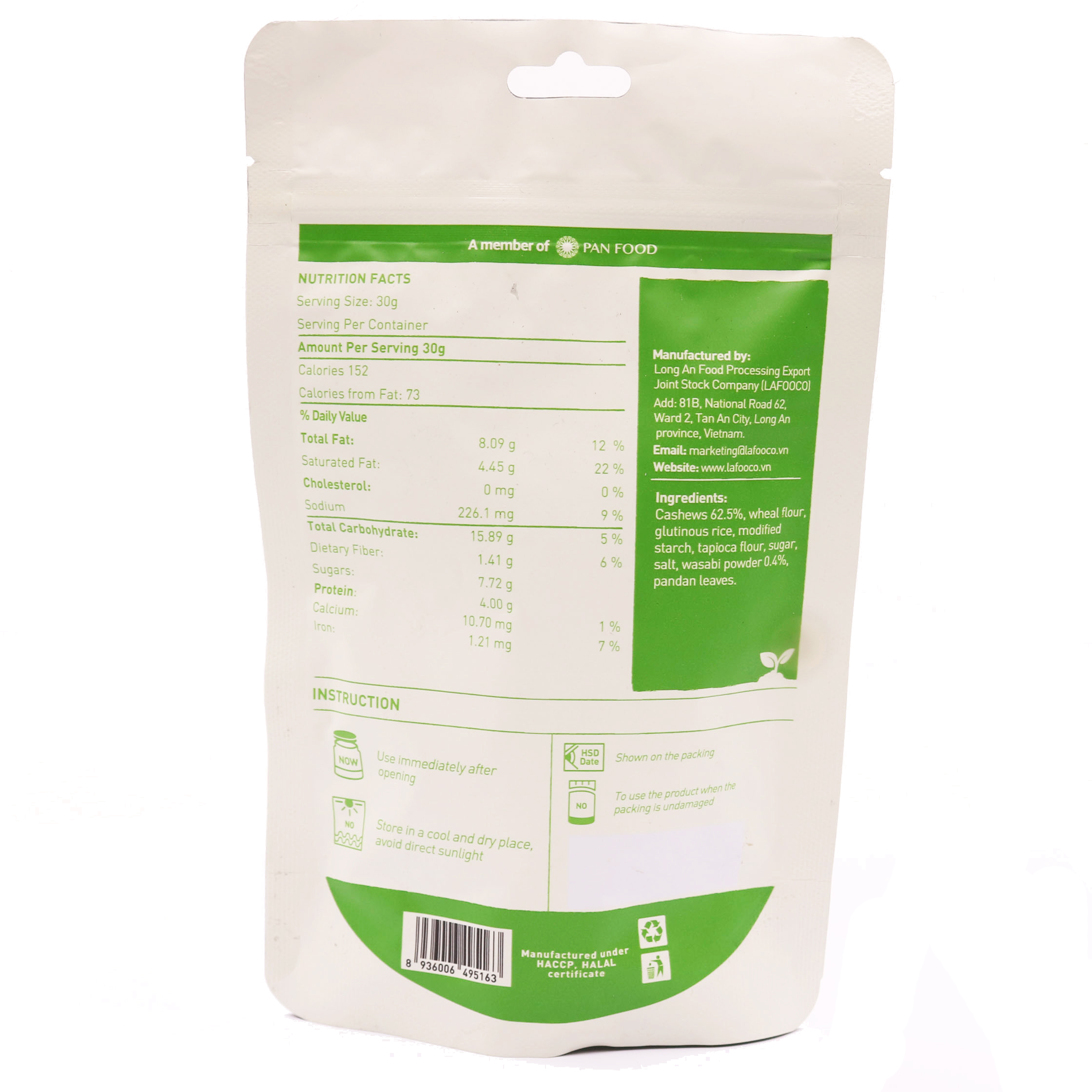 Hạt Điều Wasabi LAFOOCO Túi 100g