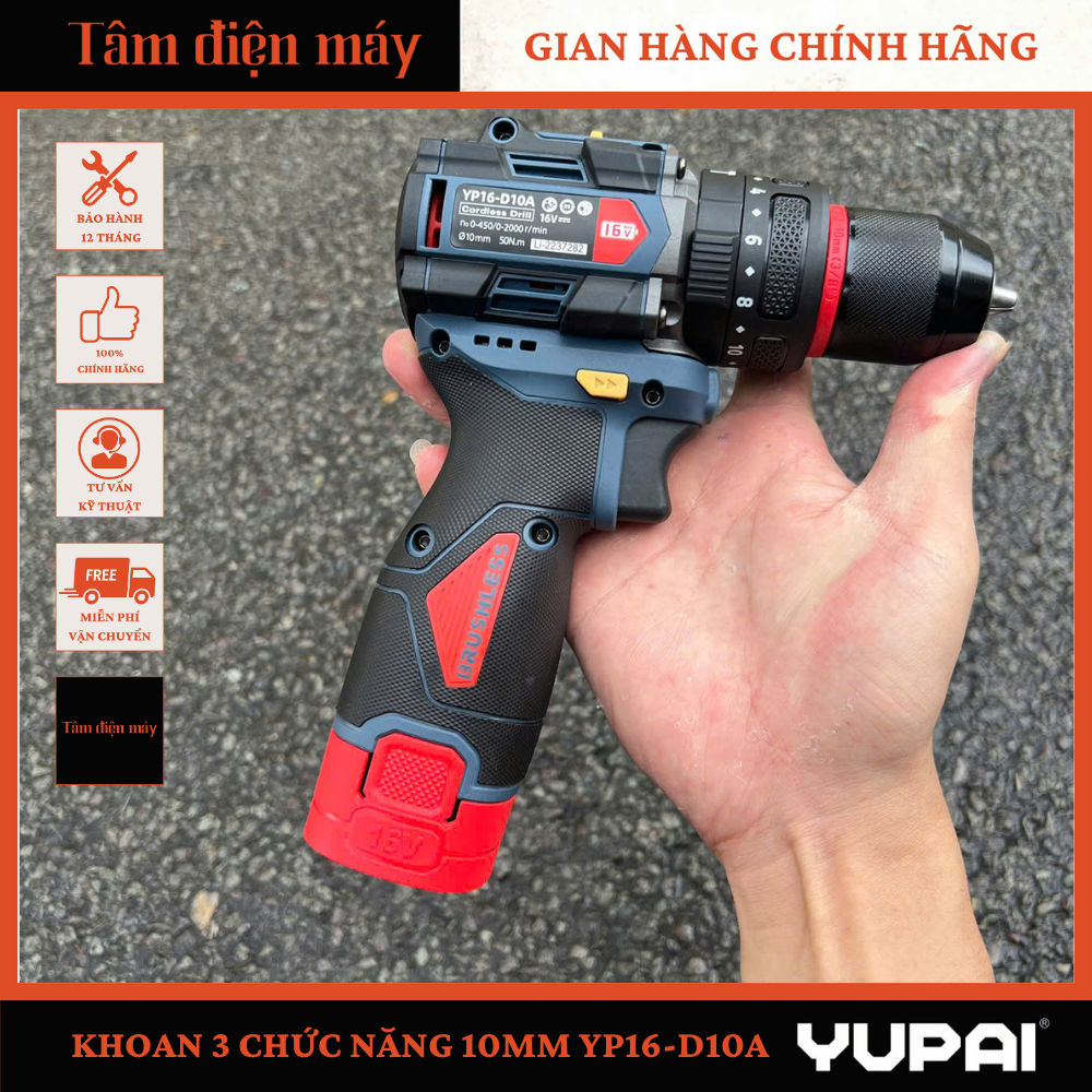 Máy Khoan YP16 D10A - Vít YP16 W150B - Bulong YP16-W280A 16V YUP (YUPAI)