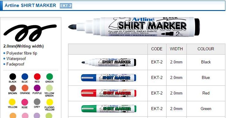 Bút Vẽ Áo Artline EKT - 2