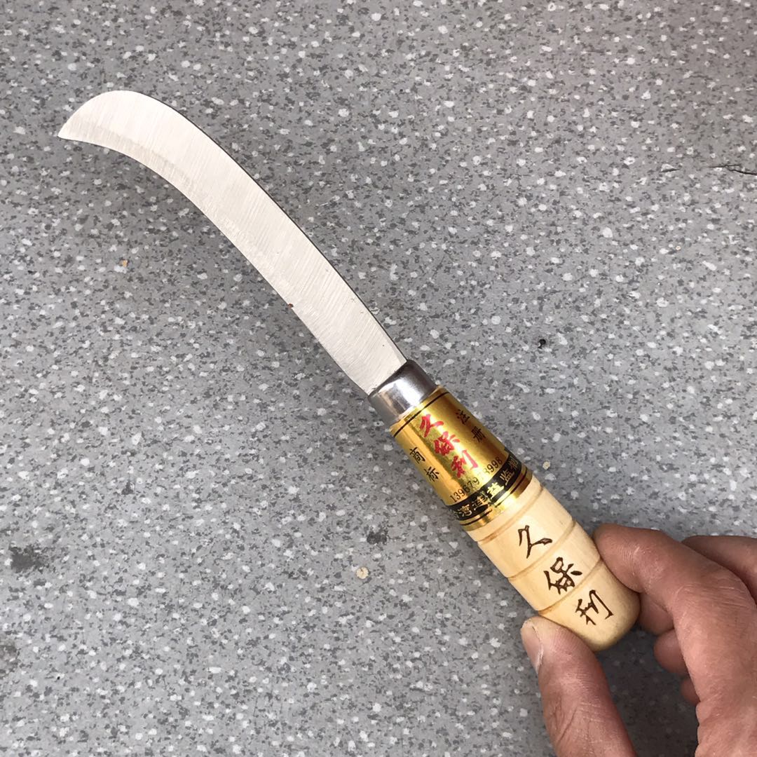 Dao cắt trái cán gỗ ngắn 21cm (liềm cán gỗ ngắn) - LV812
