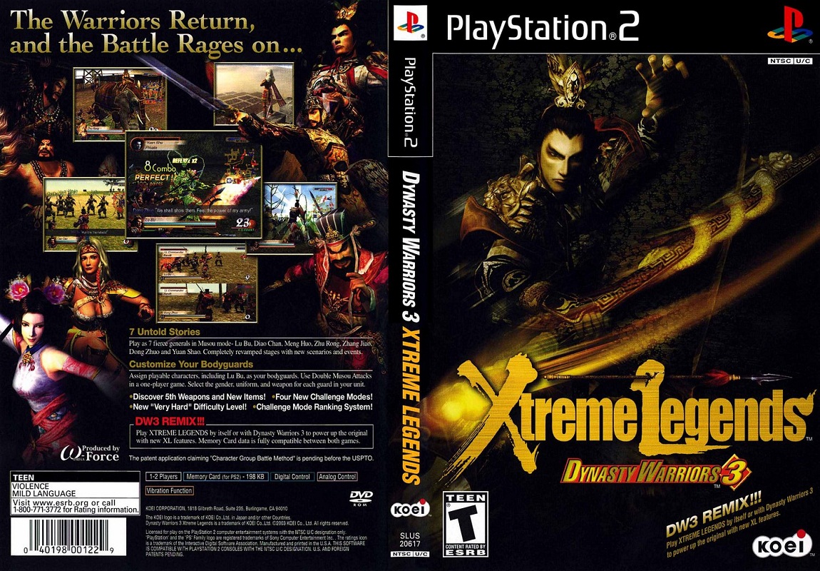 Đĩa game PS2, Dynasty Warriors 3: Xtreme Legends.