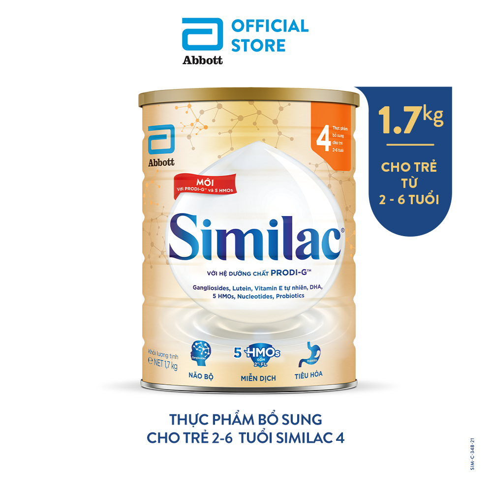 Sữa bột Similac 4 1.7Kg đột phá dinh dưỡng 5G mới cho trẻ từ 2
