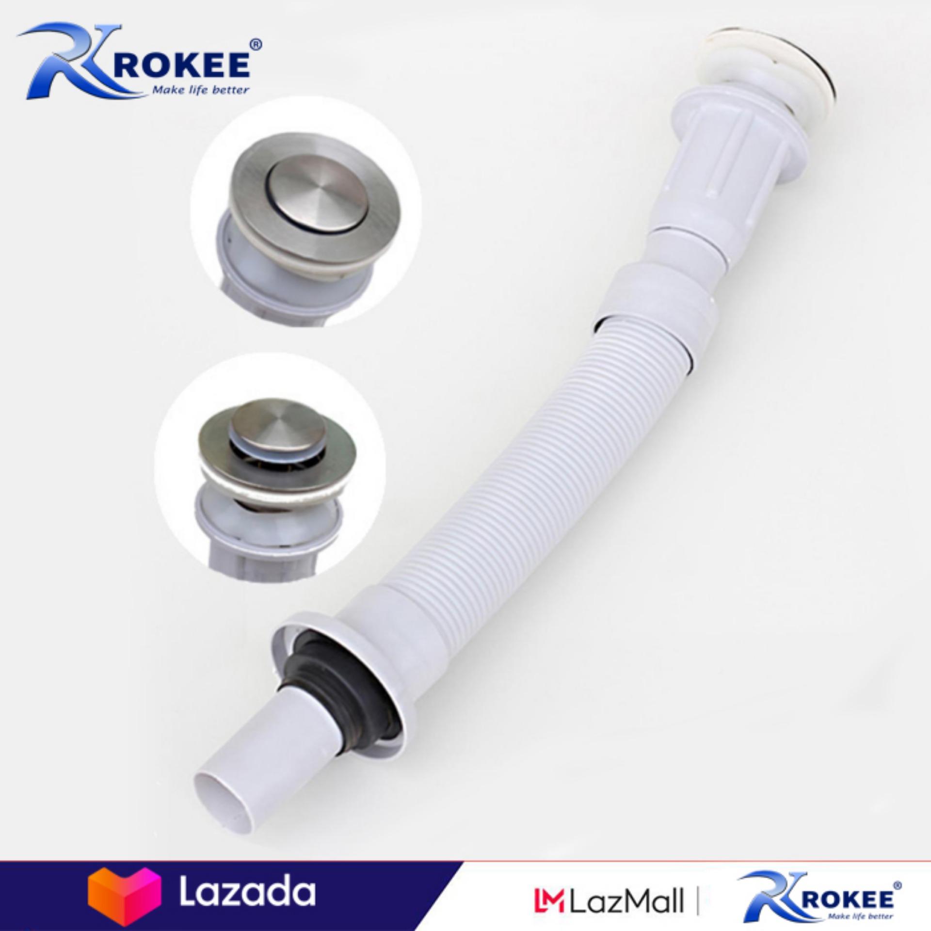 Xả lavabo nhựa ABS đầu lật Rokee DL-X68 (xám)