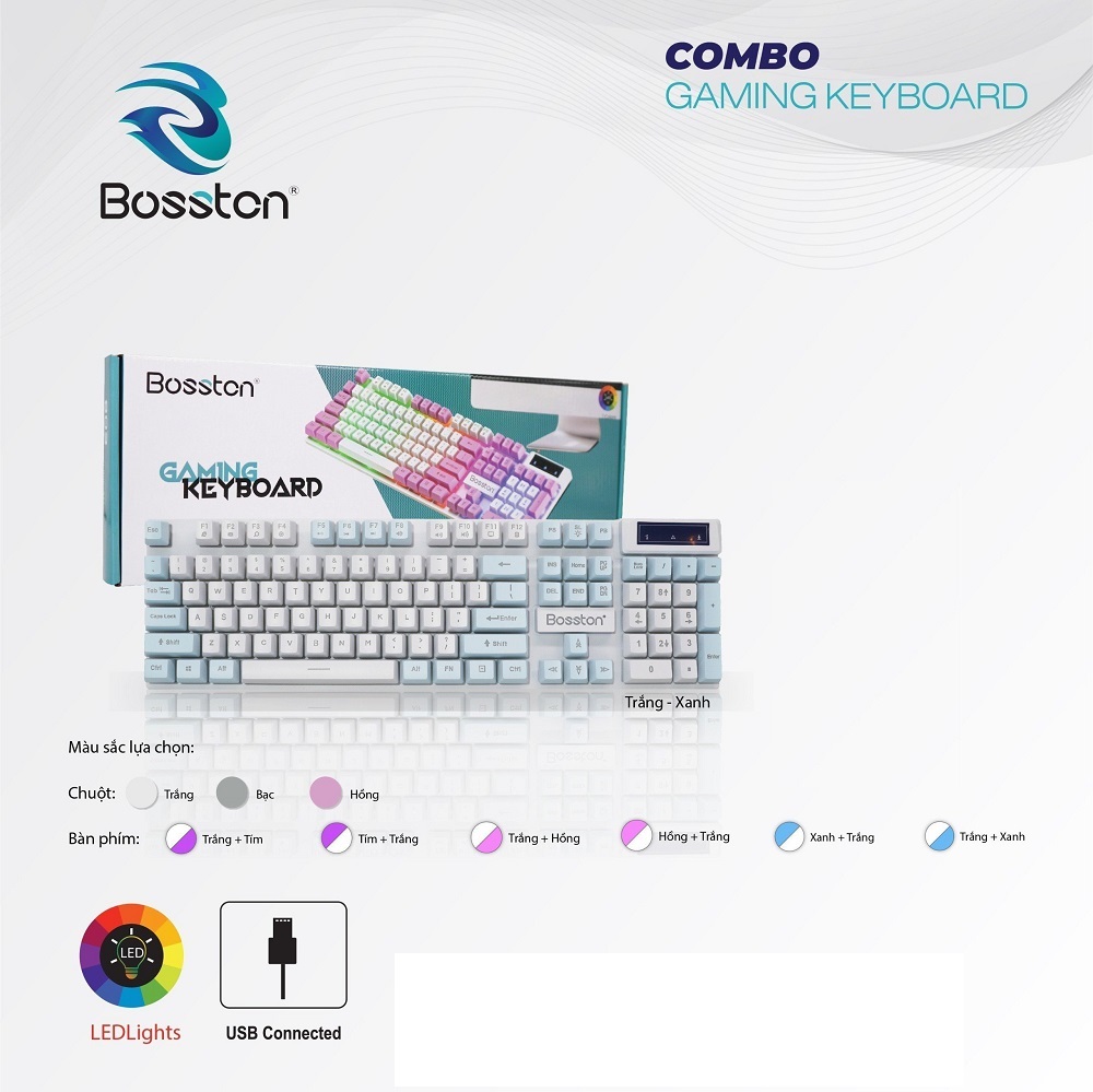 Bàn phím giả cơ chuyên game Bosston 803 Led đa màu - Nhất Tín Computer