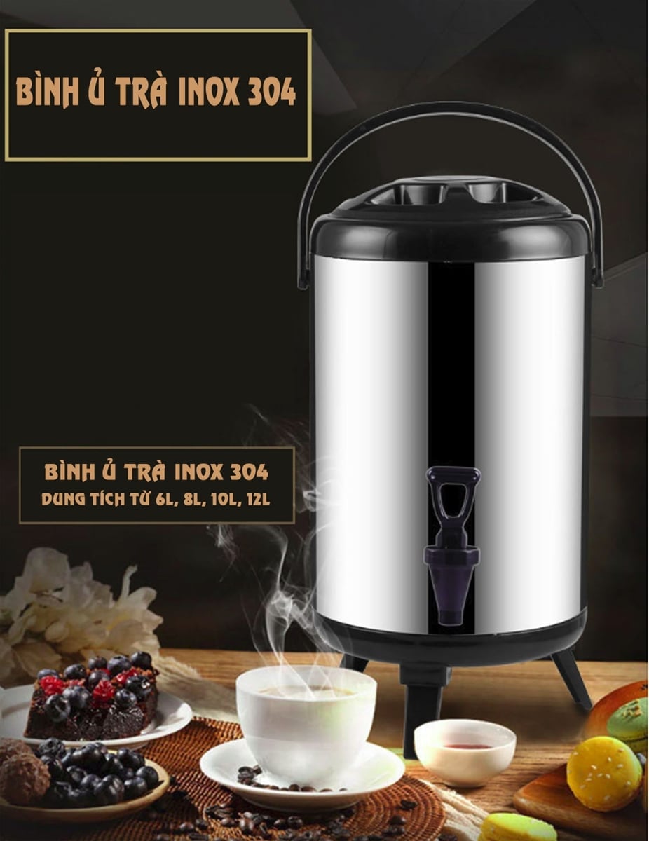 Bình đựng nước trà inox 6 lít - 8 lít - 10 lít - 12 lít