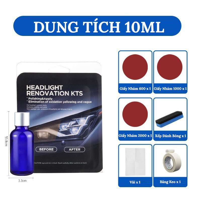 Dung Dịch Đánh Bóng Đèn Pha Ô Tô Chống Ố Vàng VERSION 2