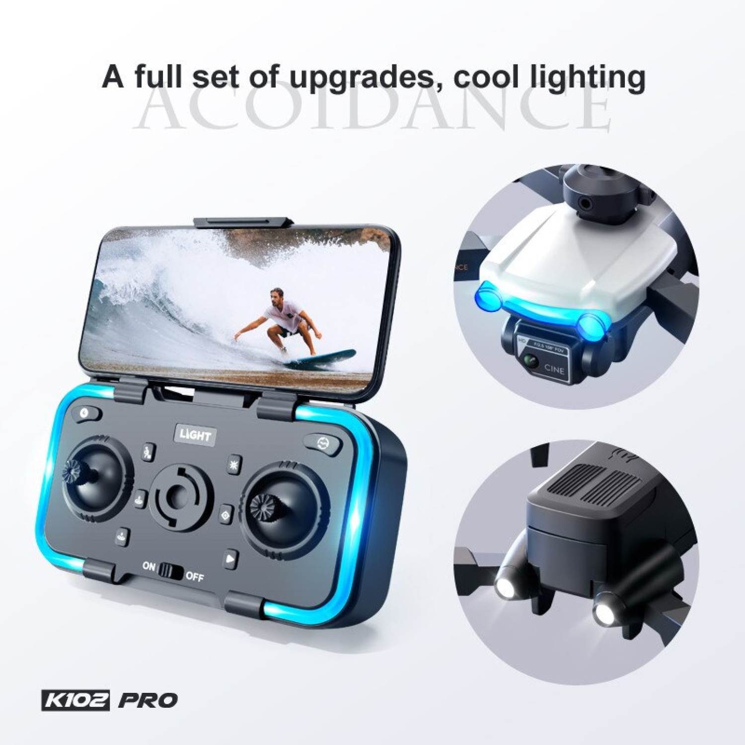K102 PRO Drone 4K HD Dual Camera Drone Obstacle Avoid With Optical Flow Quadcopter Real-Time Transmission Helicopter Toy
