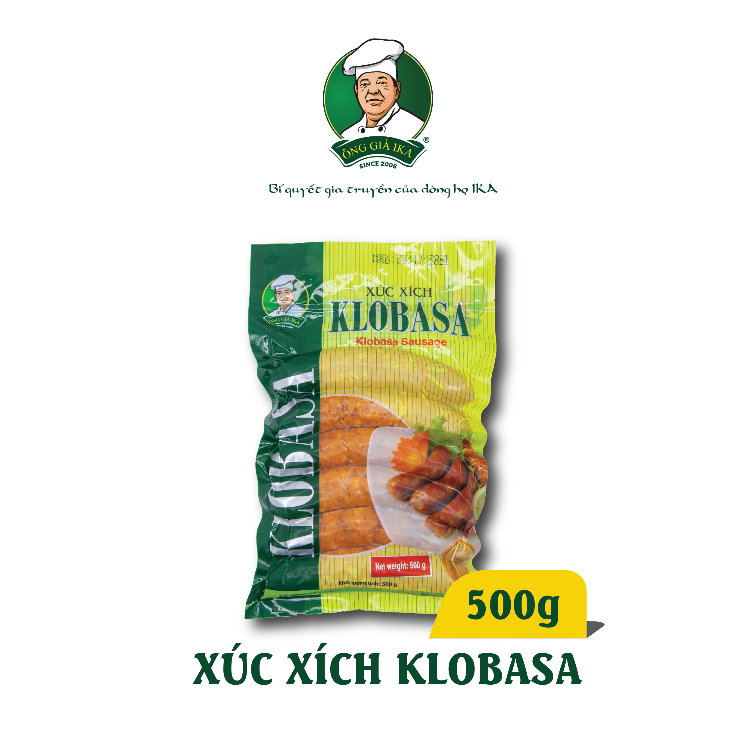 [ Chỉ giao HCM & Hà Nội] Xúc xích Klobasa 500g Ông già Ika