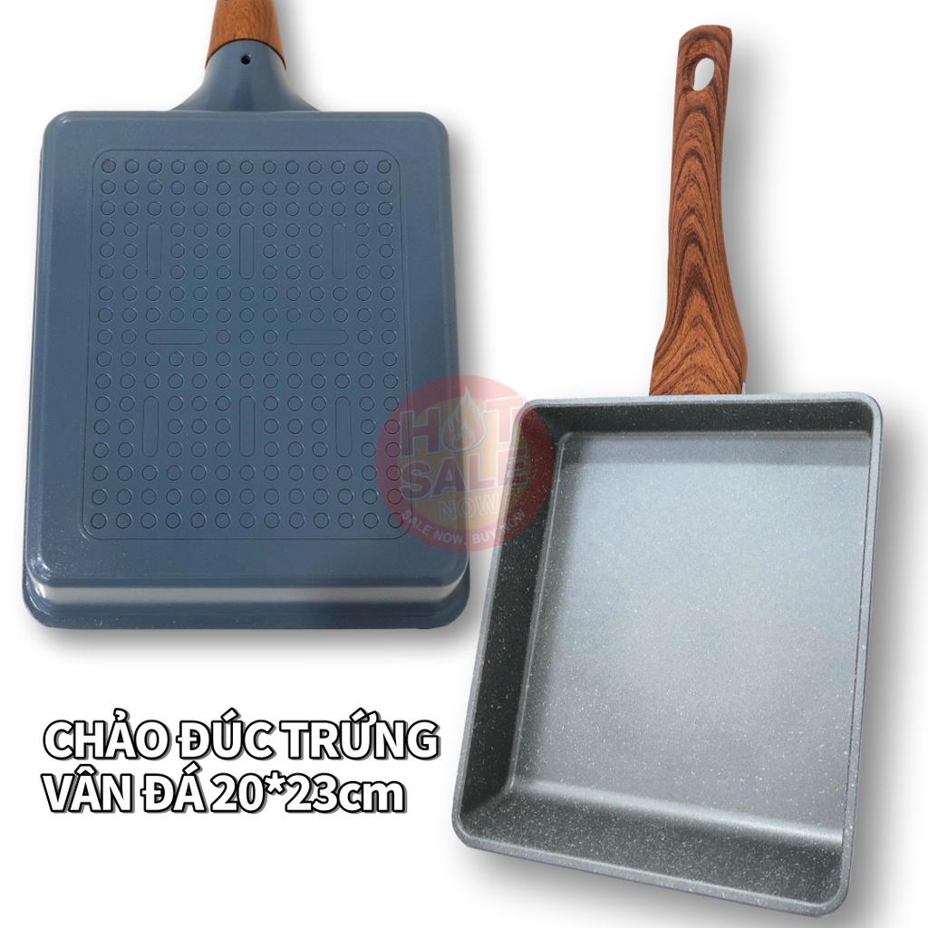 [Hàng chính hãng] Chảo vuông vân đá đáy từ Ceramic ECORAMIC Hàn Quốc