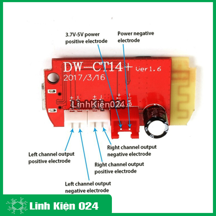 Module khuếch đại âm thanh CT14 Mini 4.2 Bluetooth Stereo Class F 5W + 5W