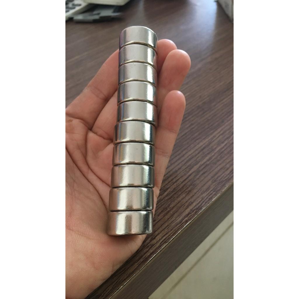 Nam châm đất hiếm viên tròn 20x10mm - set 2v