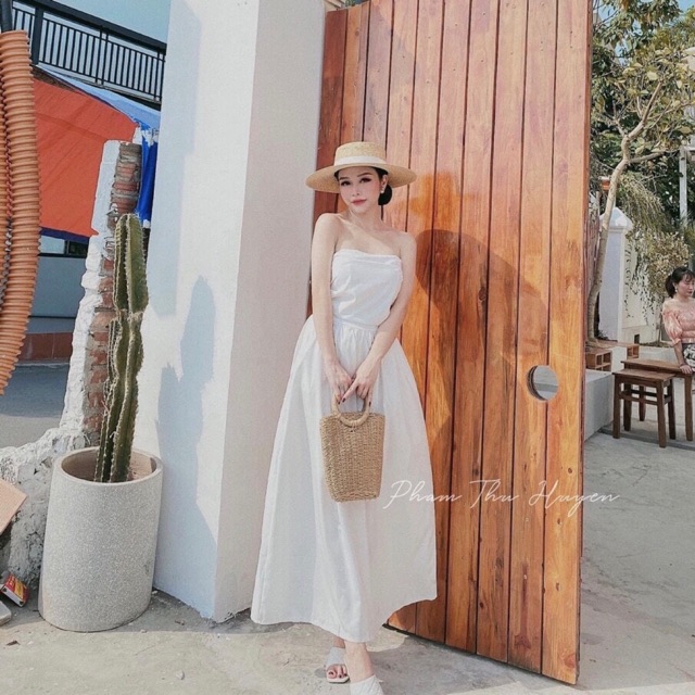 Đầm váy trắng đi tiệc cúp ngực