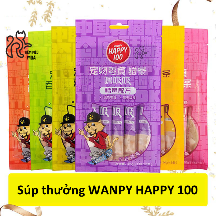 Súp thưởng WANPY HAPPY 100 cho mèo  - Tiệm Mèo Moa