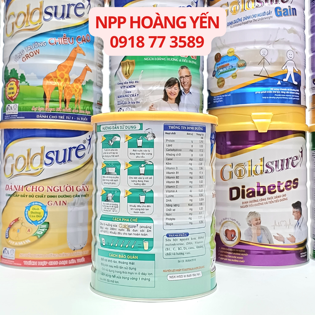 Sữa tăng cân GOLDSURE PEDIA NL cho trẻ biếng ăn 900g (có video)