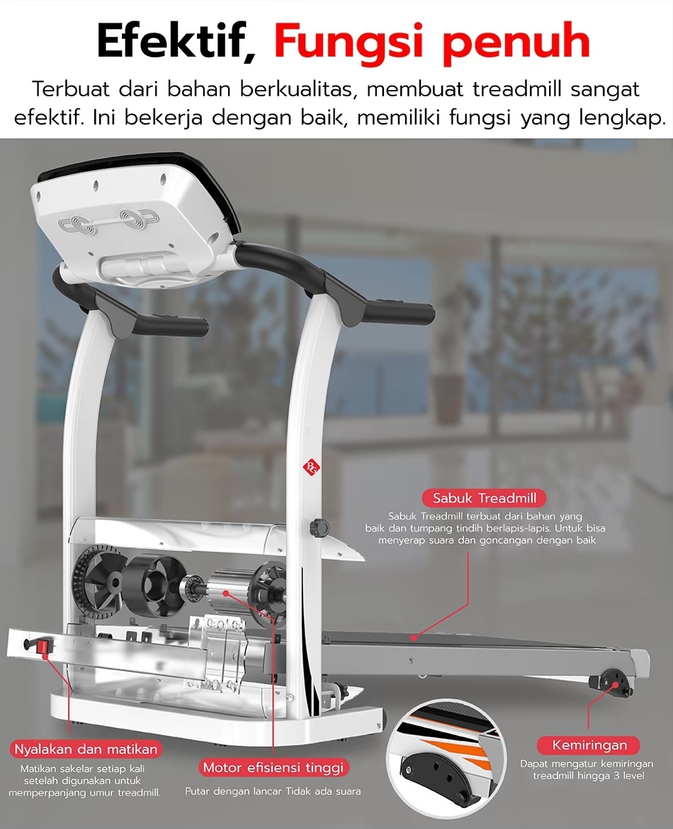 (TRẢ GÓP 0%) B&G Máy chạy bộ điện đơn năng (TREADMILL M2 ) Công xuất 2.0HP