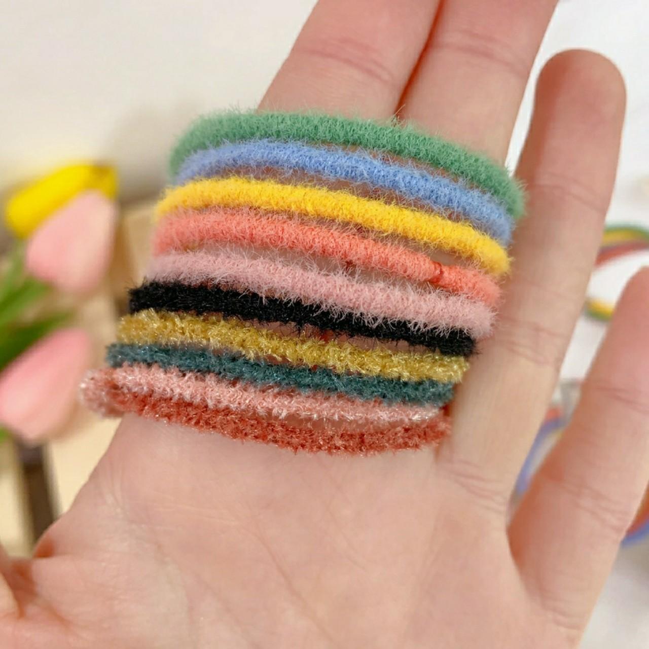 DÂY THUN CỘT TÓC SẮC MÀU SET 10 THUN