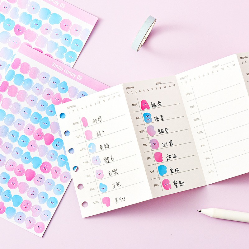 Sticker số chữ dùng trang trí sổ vở
