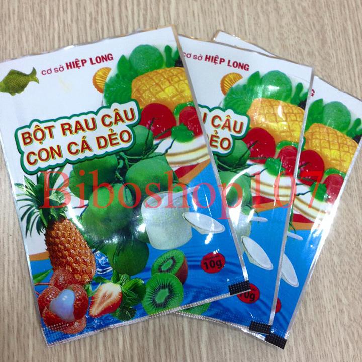 Bộ 01 Gói Bột Rau Câu Con Cá Dẻo + 01 Gói Bột Cốt Dừa nguyên liệu làm nước cốt dừa, pha chế đồ uống