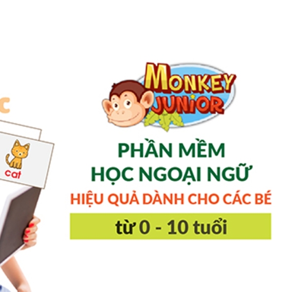 Bảng giá Monkey Junior- gói trọn đời - Phần mềm dạy tiếng Anh cho bé từ 0 đến 10 tuổi Phong Vũ