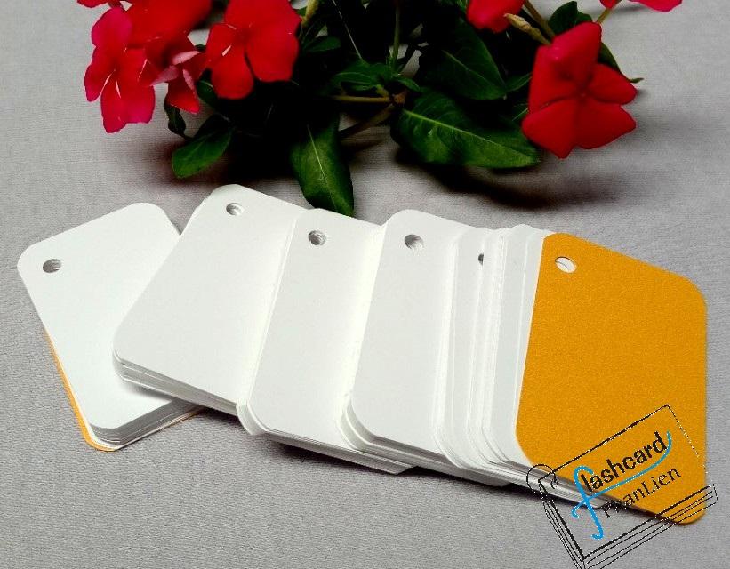 HCM100 thẻ flashcard trắng bo góc tặng kèm khoen - Flashcard Phan Liên