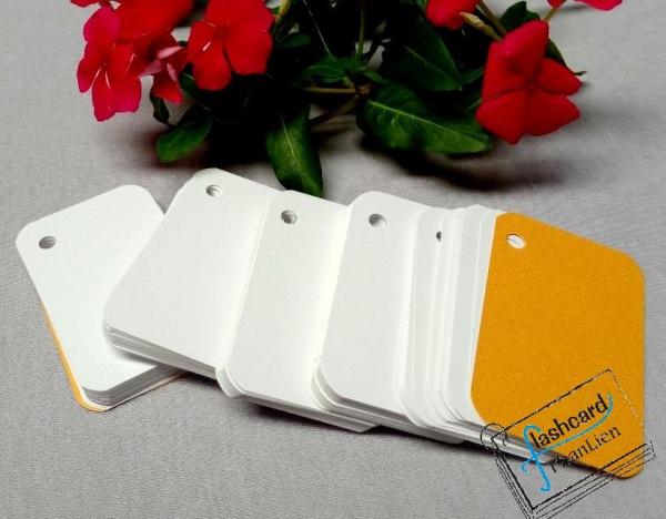 [HCM]100 thẻ flashcard trắng bo góc tặng kèm khoen - Flashcard Phan Liên