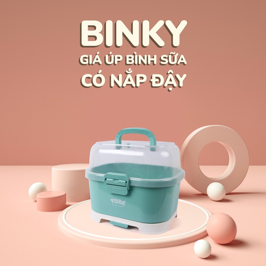 TOBÉ Giá khay úp bình sữa có nắp đậy Binky