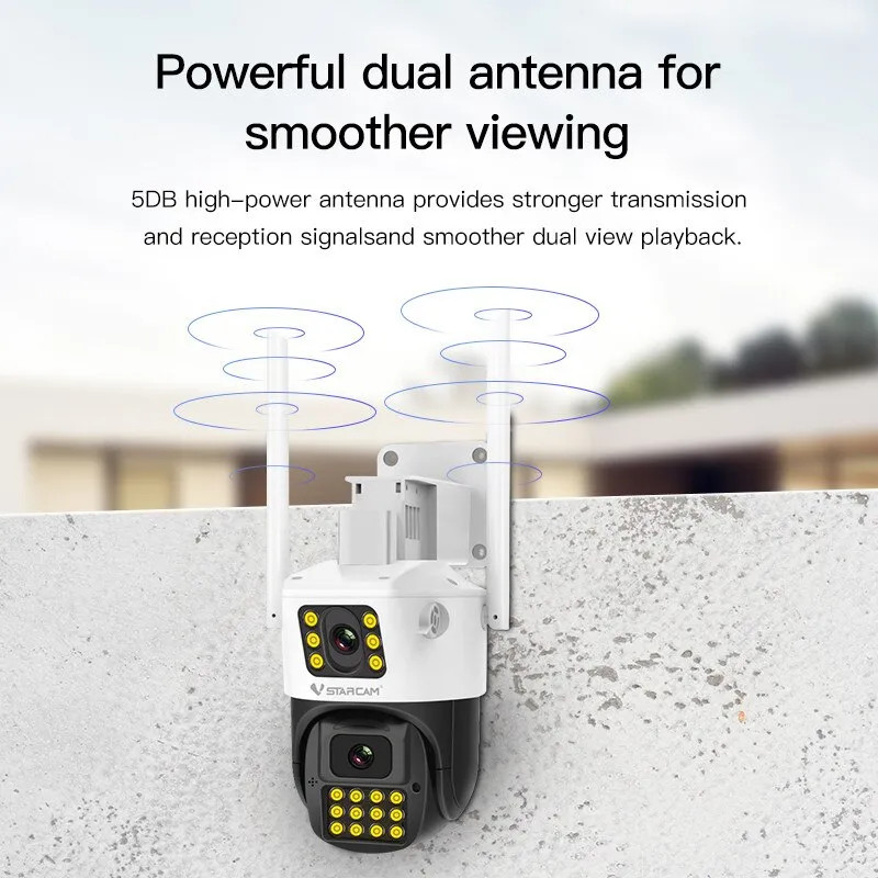 Camera IP Wifi Ngoài Trời Vstarcam Dùng Sim 4G Thông Minh - Camera Ống Kính Kép Độ Phân Giải Cao Siêu Nét - Chống Nước IP66 Phát Hiện Chuyển Động Đàm Thoại 2 Chiều - Camera Quay Ban Đêm Có Màu Đến 30M - Lưu Trữ Thẻ Nhớ - BH 12 Tháng