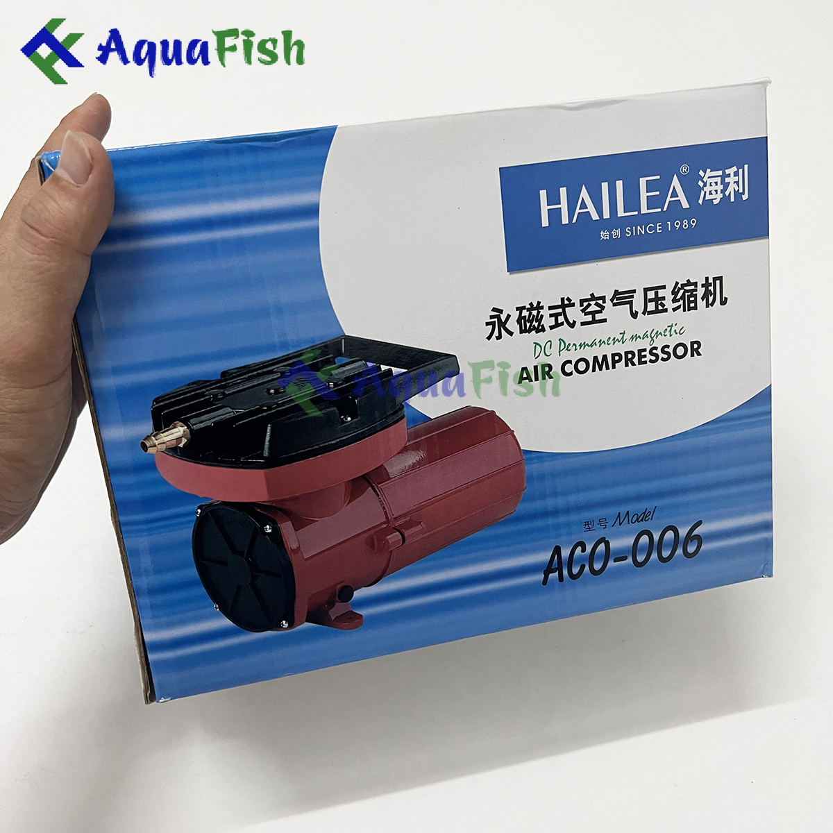 Máy Sủi Cho Bể Cá Hải Sản Chạy Ác Quy Hailea